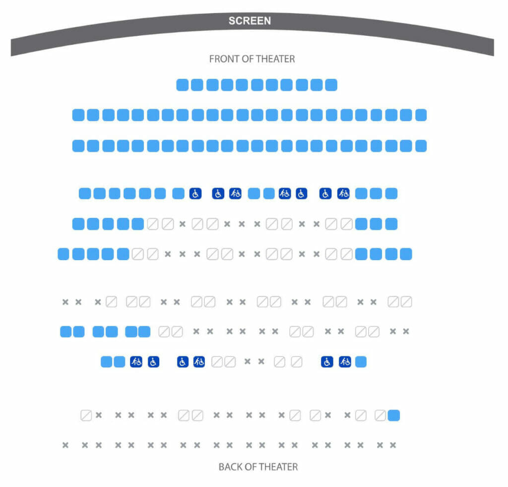 アメリカ鬼滅映画座席の様子